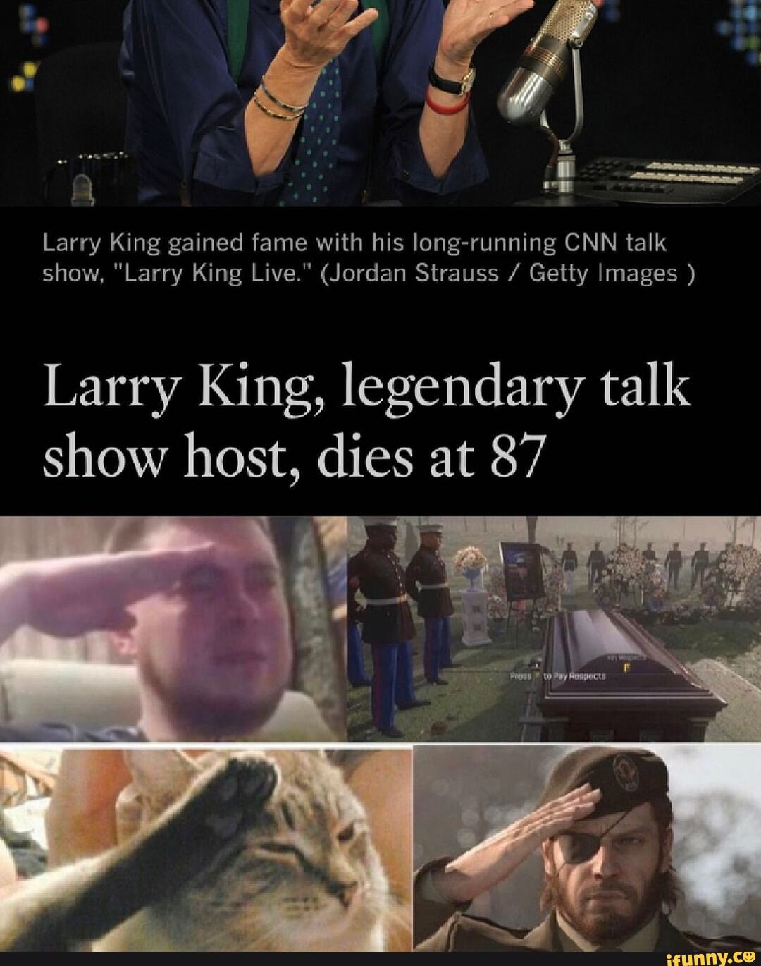 te
Larry King gained fame with his long-running CNN talk show, "Larry King Live." (Jordan Strauss / Getty Images )
Larry King, legendary talk show host, dies at 87