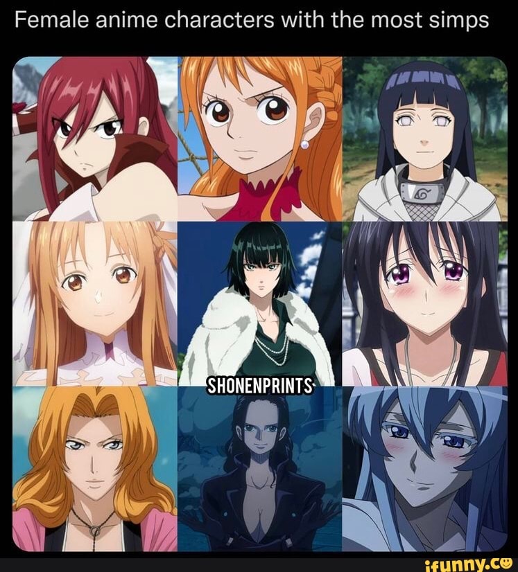 Female anime characters with the most simps - iFunny