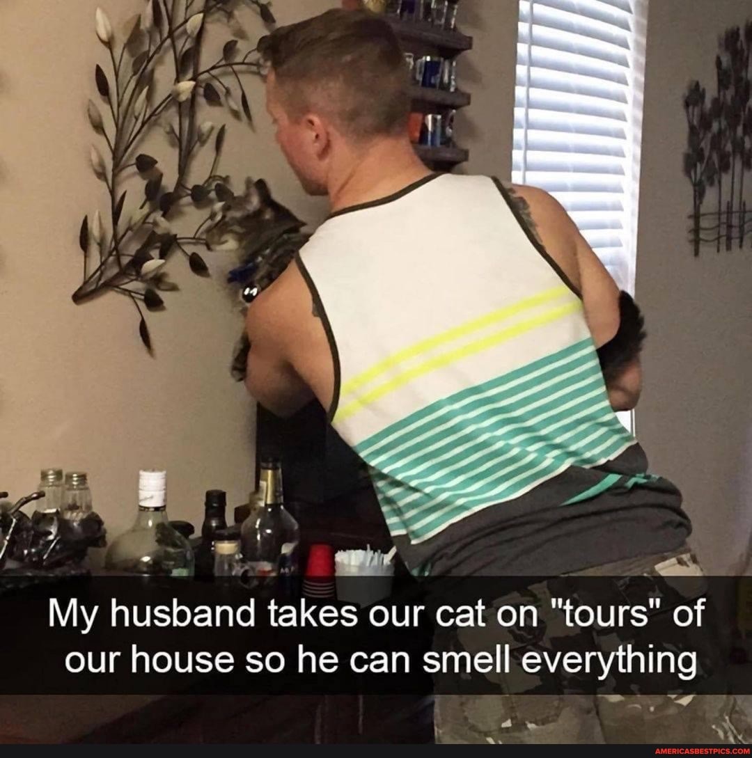 My husband takes our cat on "tours" of our house so he can smell everything