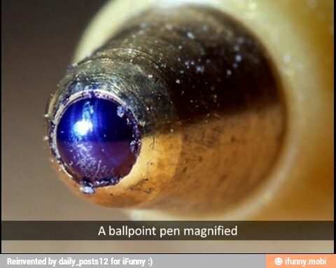 Aballpoint pen magnified