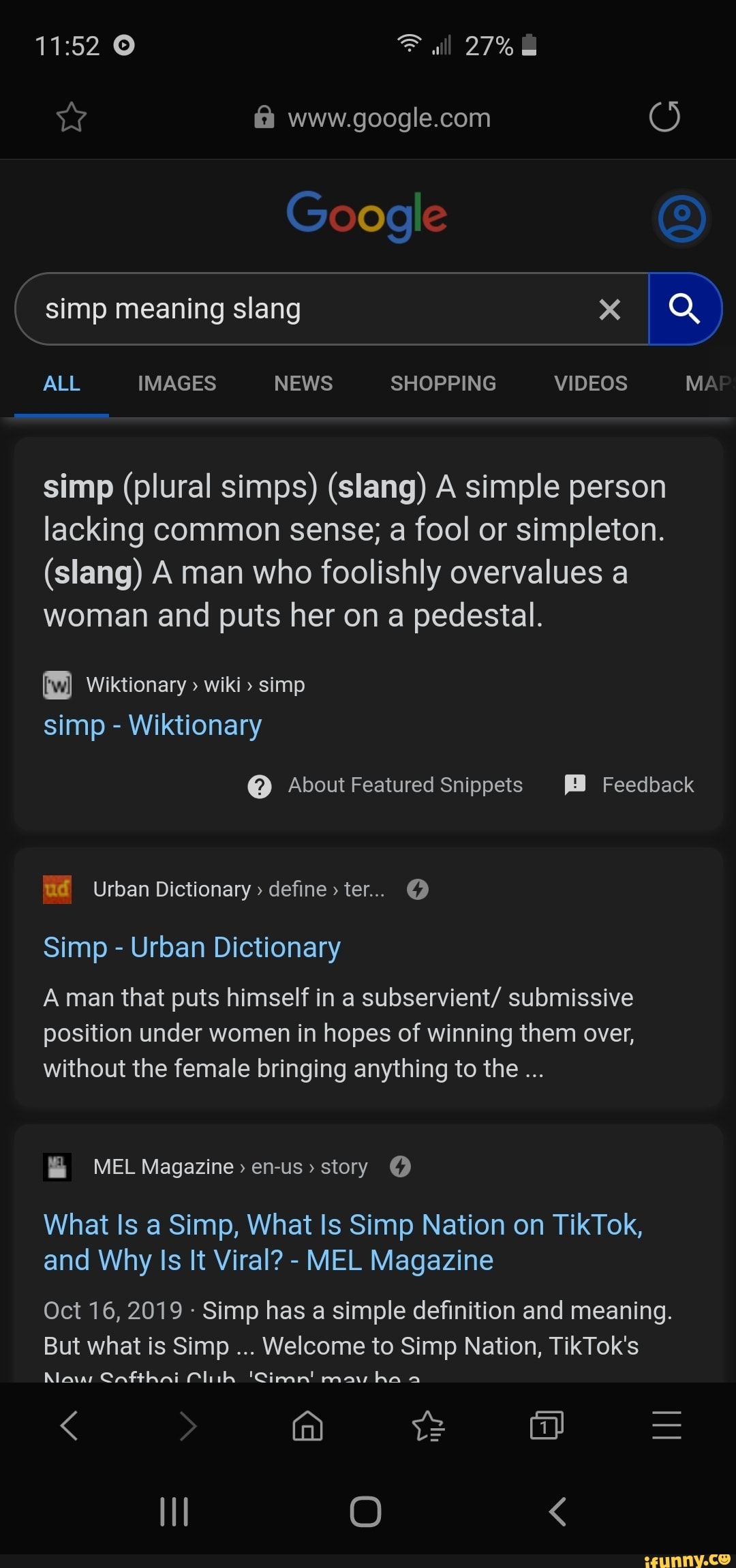 Simp Plural Simps Slang A Simple Person Lacking Common Sense