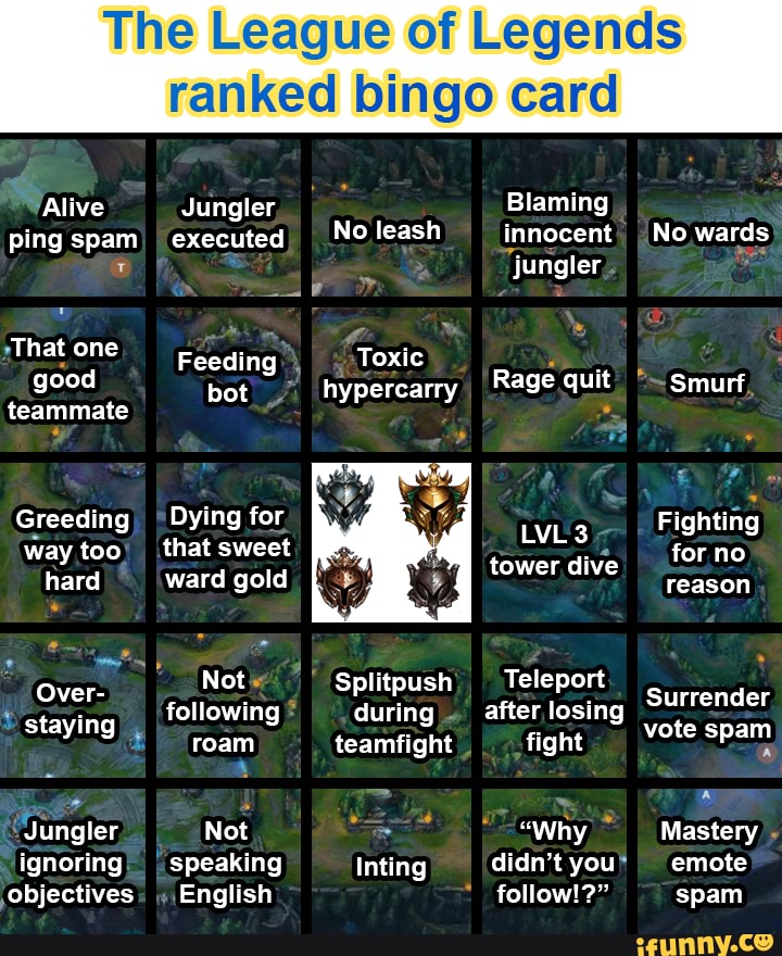 bingo league of legends  League memes, League of legends memes