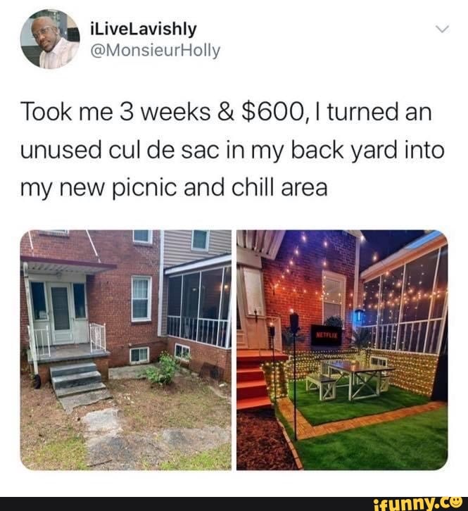 Took me 3 weeks & $600, I turned an unused cul de sac in my back yard into my new picnic and chill area