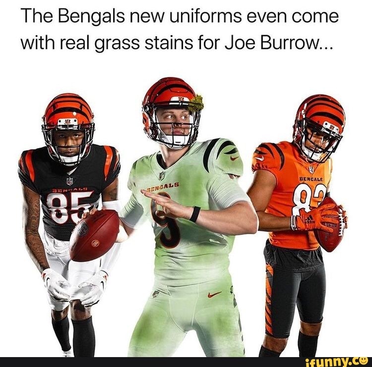 Cincinnati Bengals All-White Jerseys and Helmets Mean Joe Burrow Is Going  to be Covered in Grass Stains