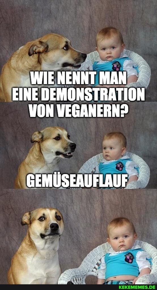 WIE NENNT MAN EINE DEMONSTRATION VON VEGANERN?
GEMÜSEAUFLAUF
