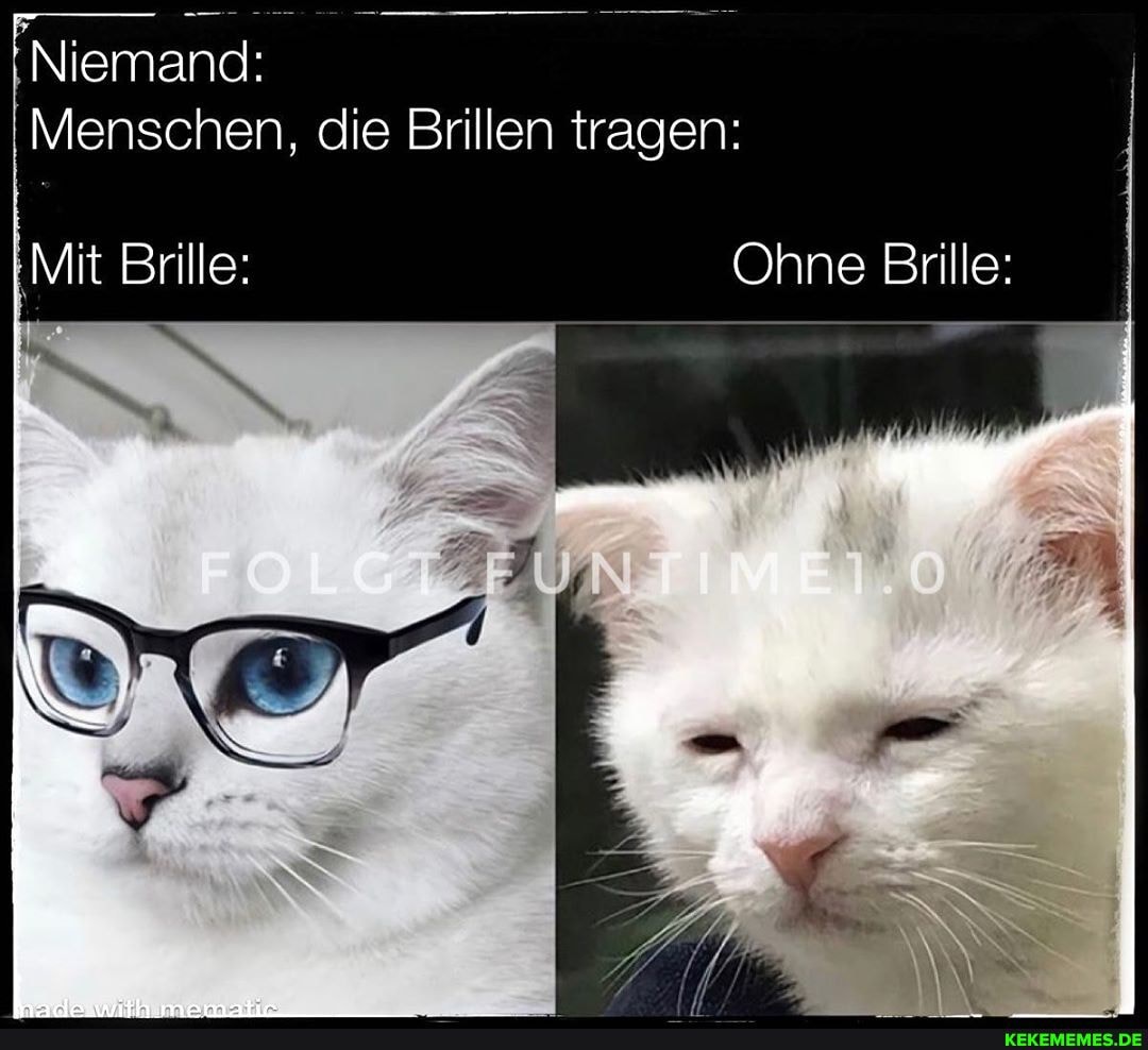 I Niemand:
Menschen, die Brillen tragen:
Mit Brille: Ohne Brille: