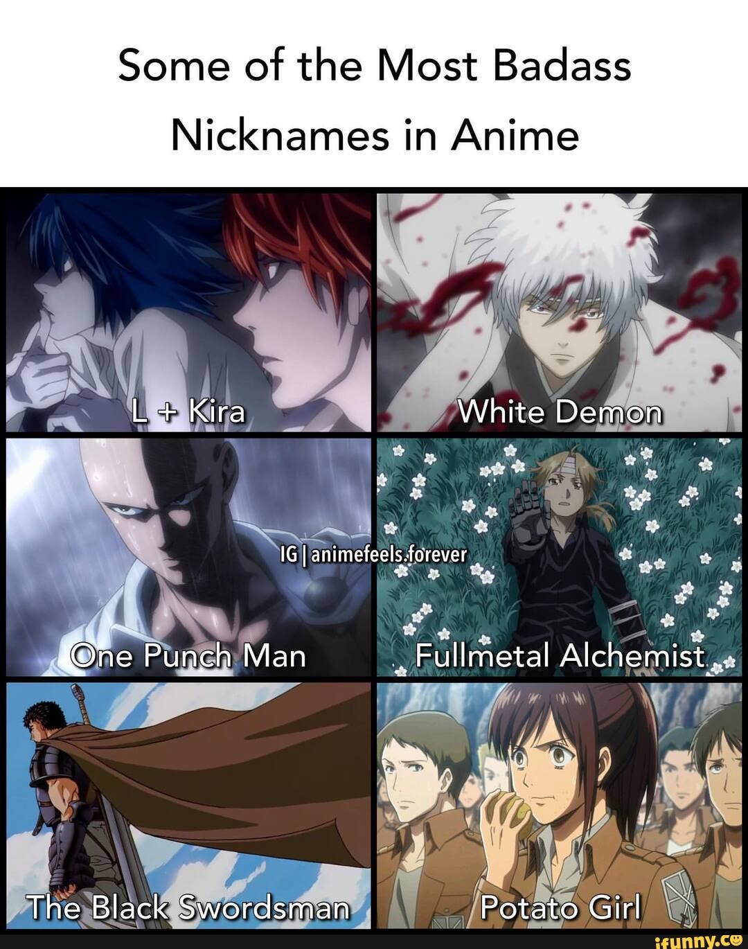 Some of the Most Badass Nicknames in Anime L + Kira White Demon IG ...