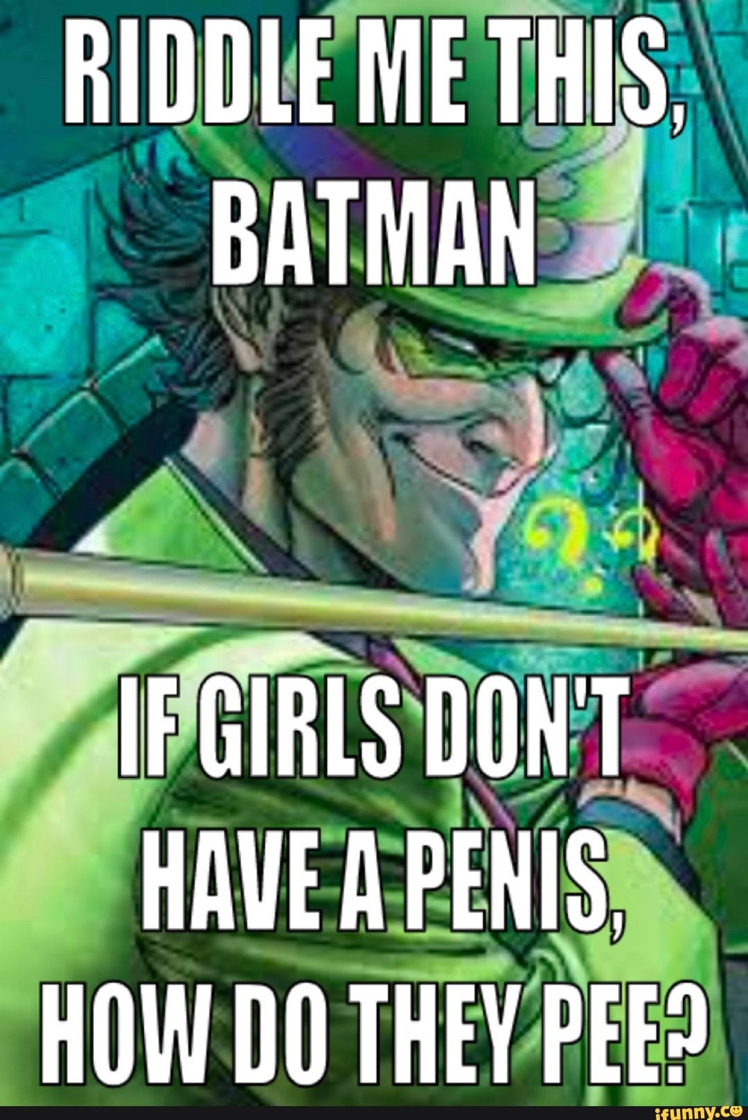 Riddle Me This Batman If Girls Don T Have A Penis How Do They Pee