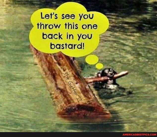 Let's see you throw this one back in you
bastard!