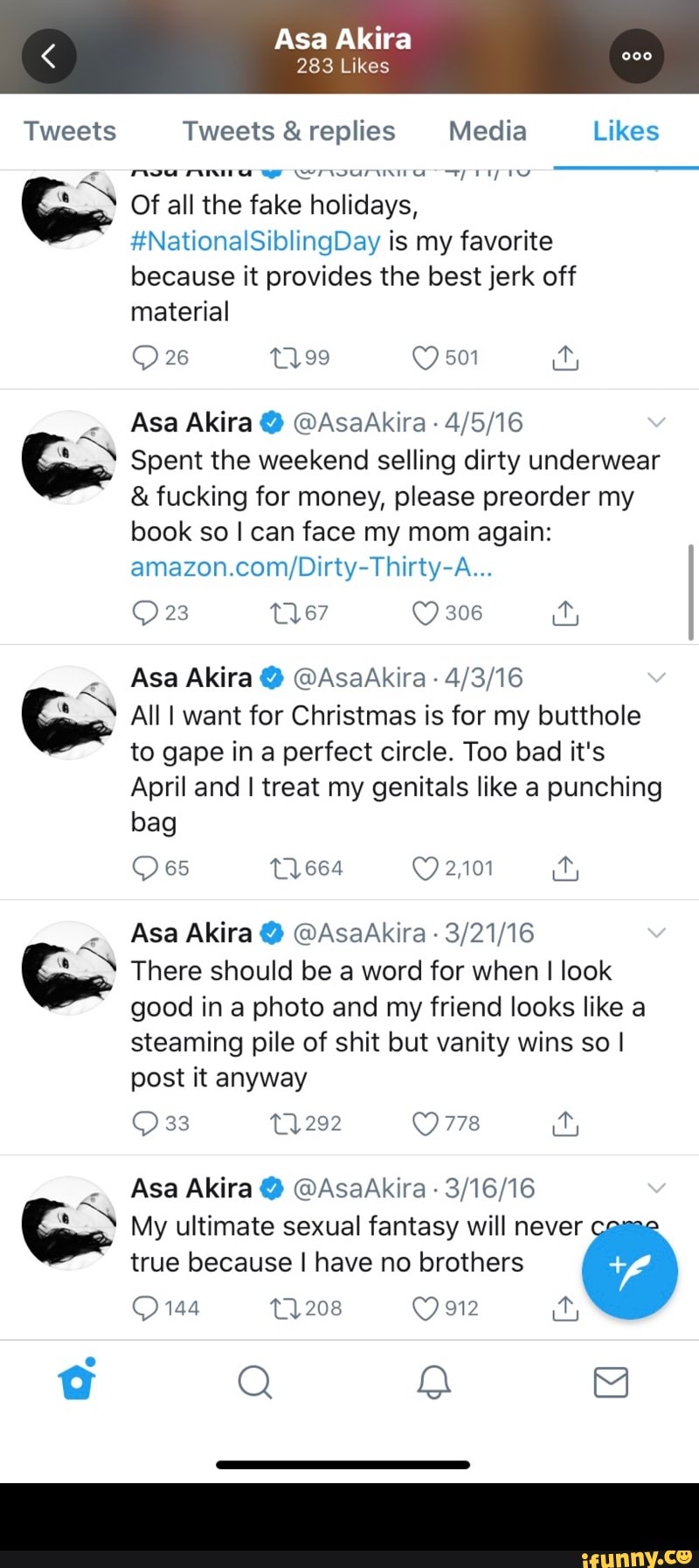 Asa Akira 283 Likes Tweets Tweets & replies Media Likes Of all the fake  holidays, zNationalSiblingDay