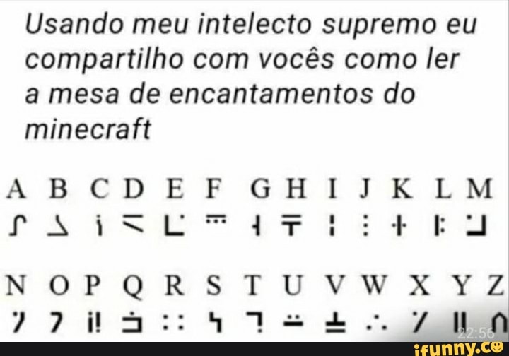 Usando meu intelecto supremo eu
compartilho com vocês como ler
a mesa de encantamentos do
minecraft