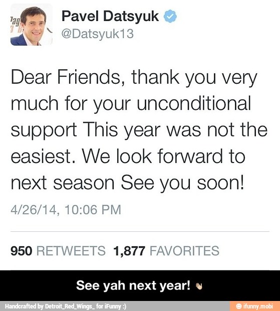 Dear Friends, thank you very
much for your unconditional
support This year was not the
easiest. We look forward to
next season See you soon!
950 RETWEETS 1,877 FAVORITES
See yah next year! v - See yah next year! ๐