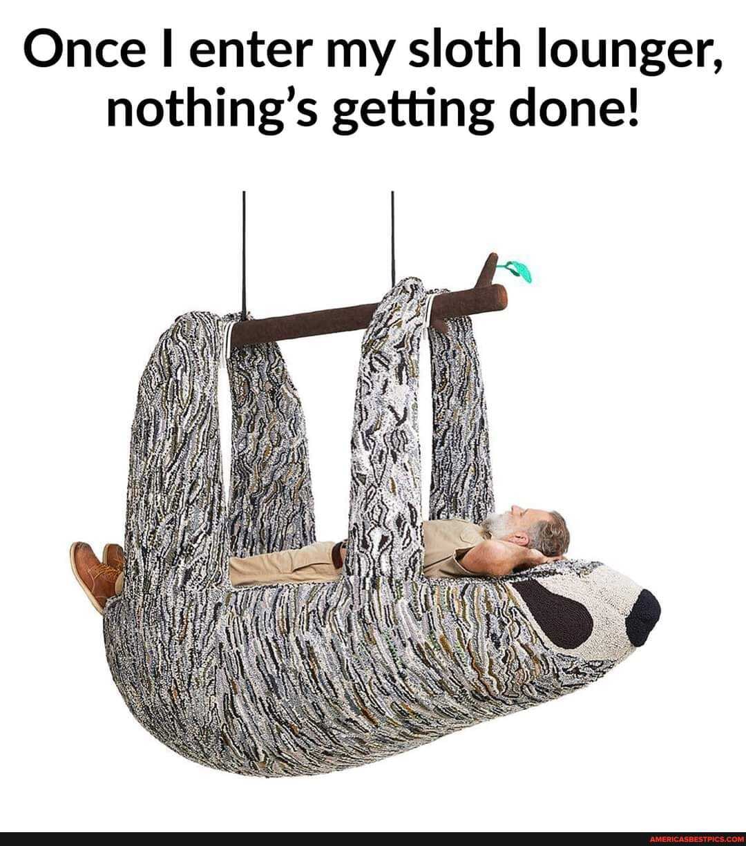 Once I enter my sloth lounger, nothing's getting done!