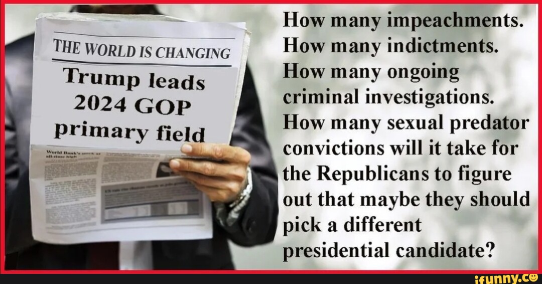 THE WORLD IS CHANGING Trump leads 2024 GOP primary field How many ...