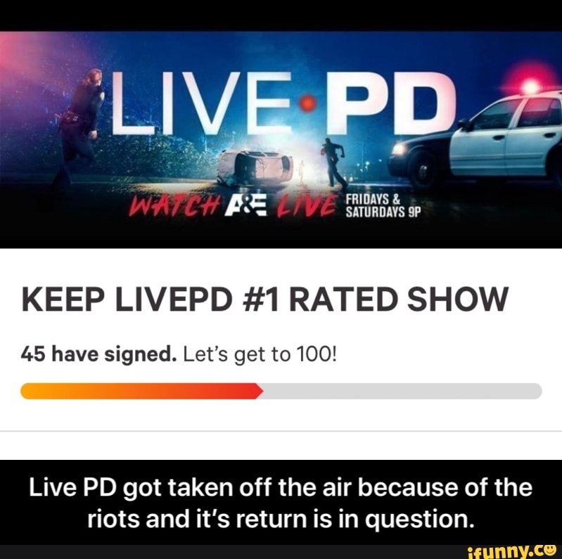Live PD got taken off the air because of the riots and it’s return is in question.