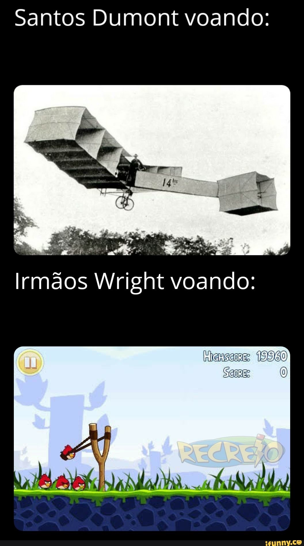 Santos Dumont voando:
Irmãos Wright voando: