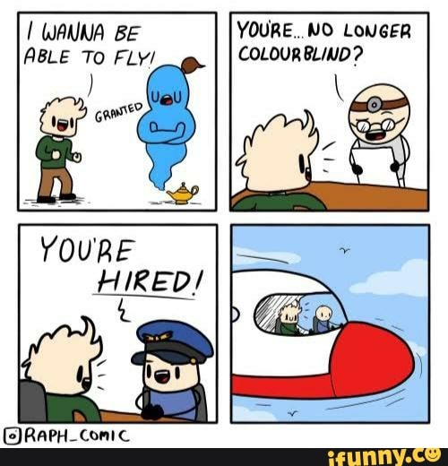 I WANNA BE YOURE..NO LONGER ABLE To FLy/ COLOUR BLIND?