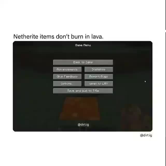 Netherite items don't burn in lava. )