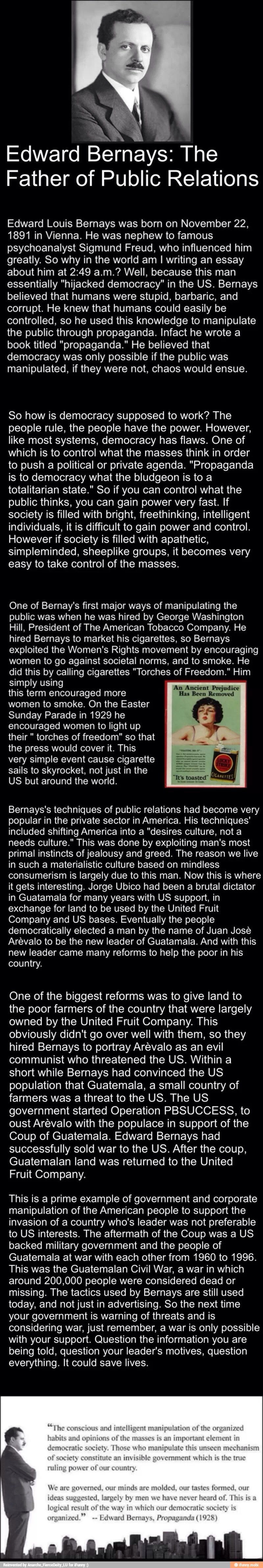 Edward Bernays The Father of Public Relations Edward Louis Bernays was