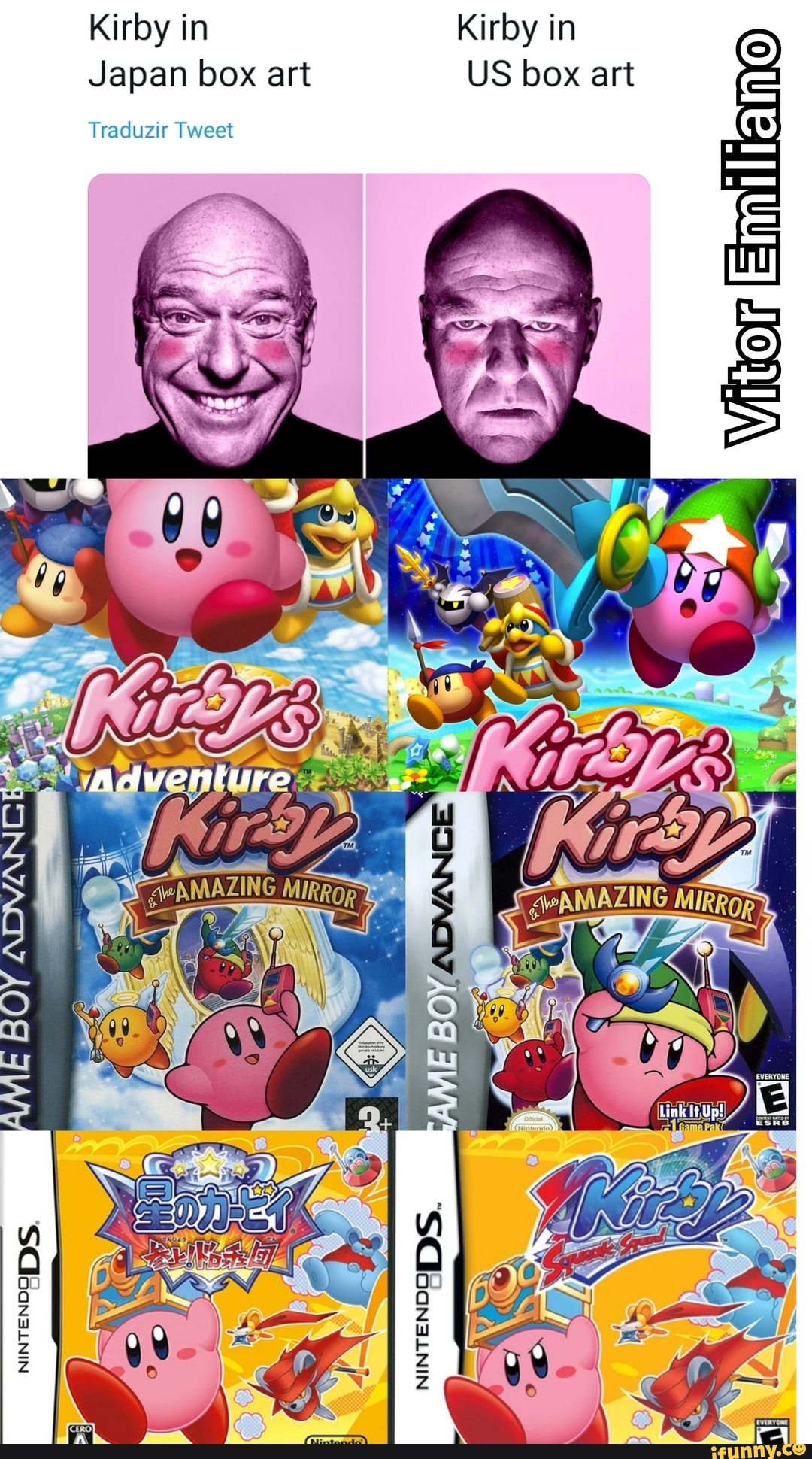 Kirby in ou Kirby in Japan box art US box art Japan box art Traduzir Tweet  