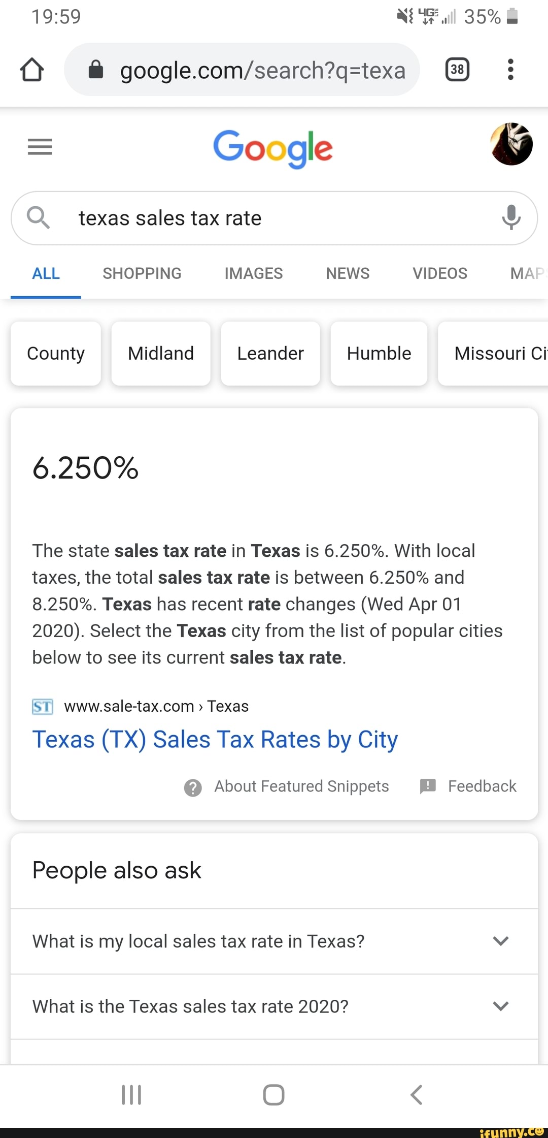 35 Google Q. texas sales tax rate ALL SHOPPING IMAGES NEWS VIDEOS MA