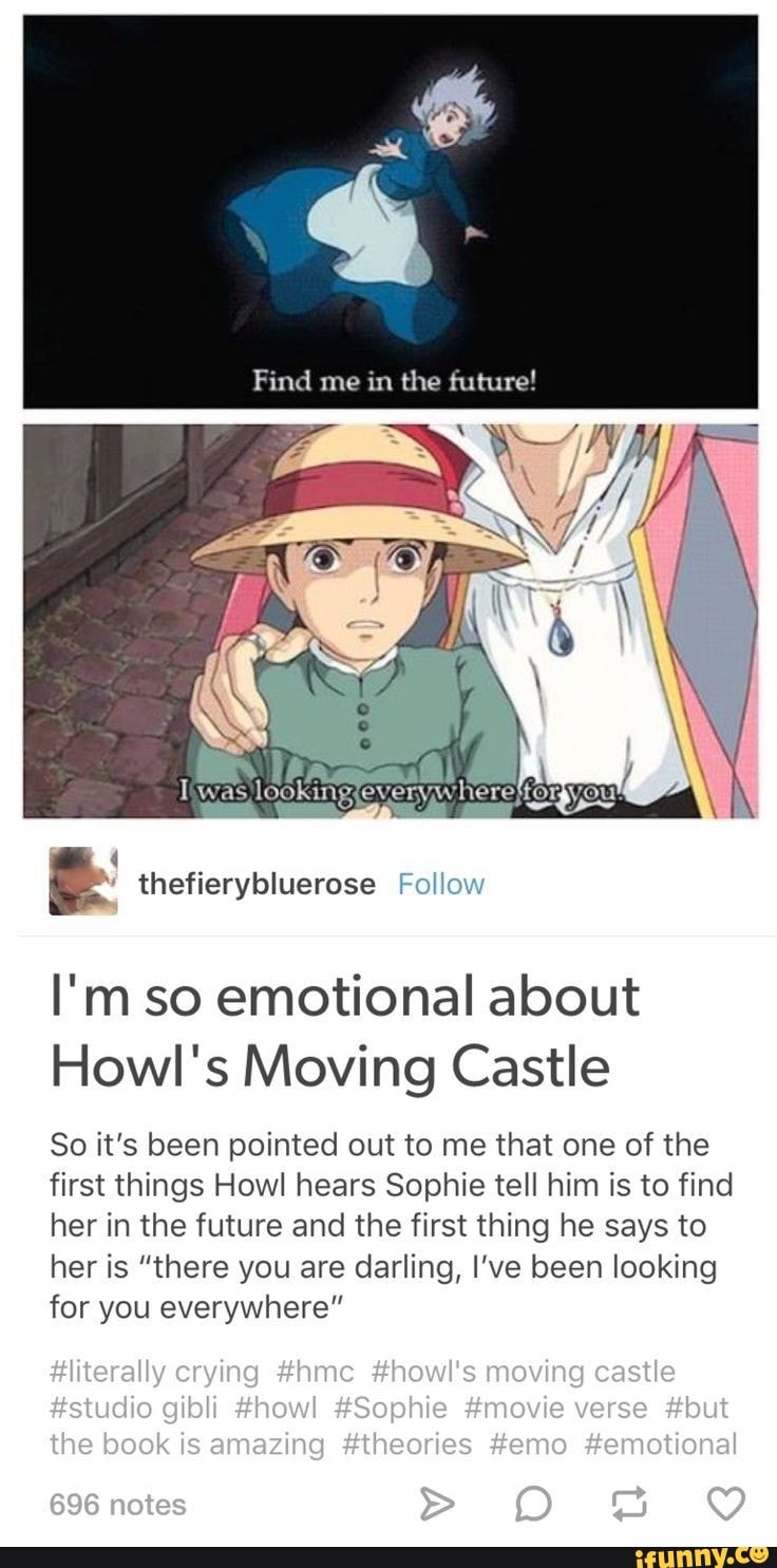 Find me in the mmre! I'm so emotional about Howl's Moving ...