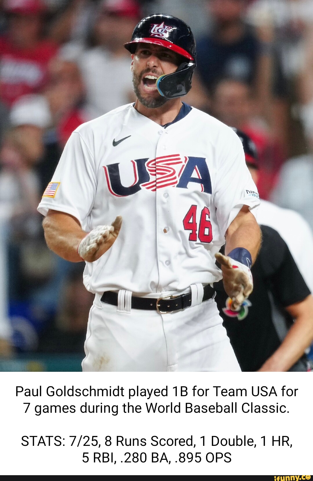 Paul Goldschmidt played for Team USA for 7 games during the World