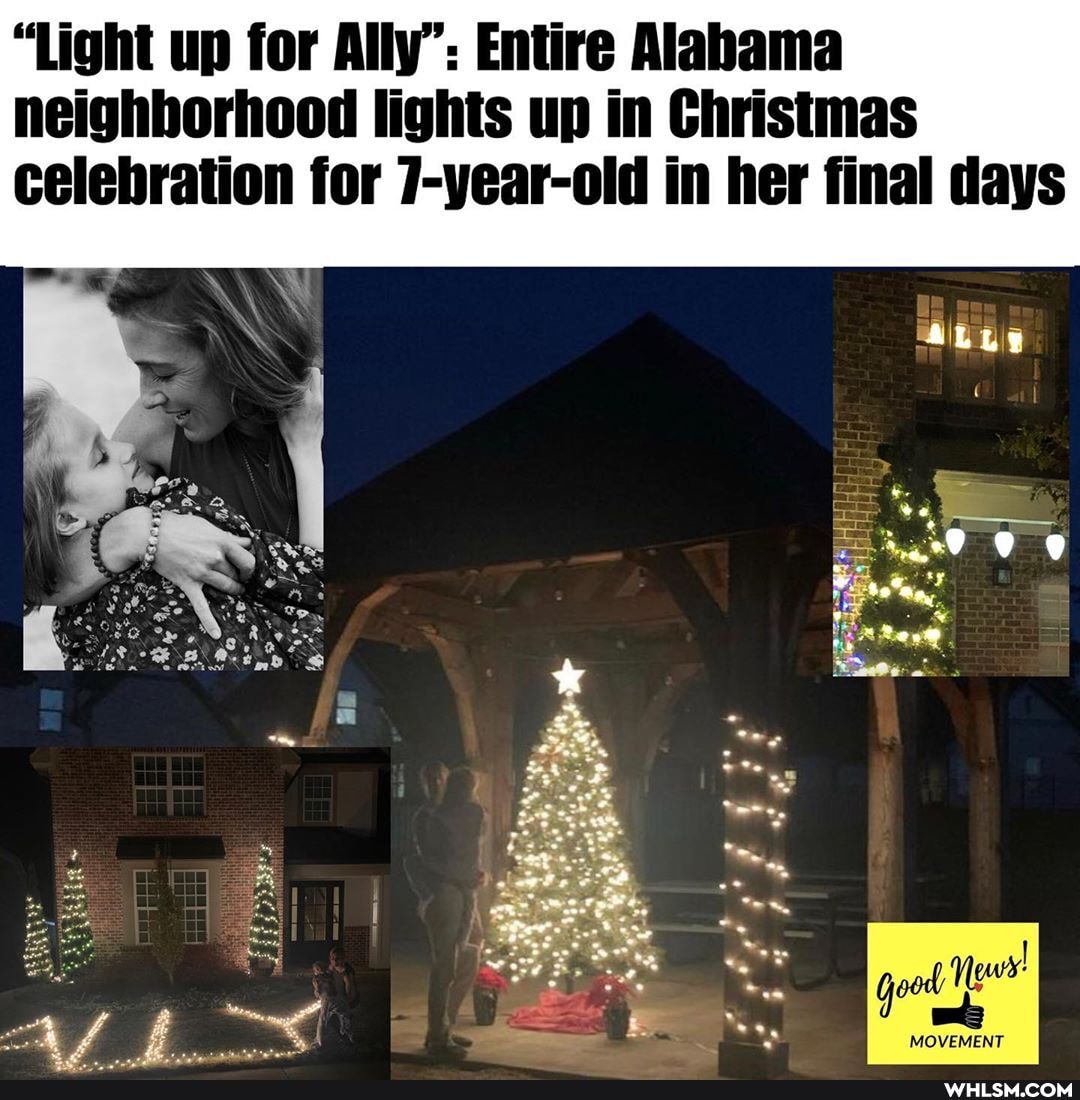 "Light up for Ally": Entire Alabama neighborhood lights up in Christmas celebration for 7-year-old in her final days
ALLY
goo
MOVEMENT