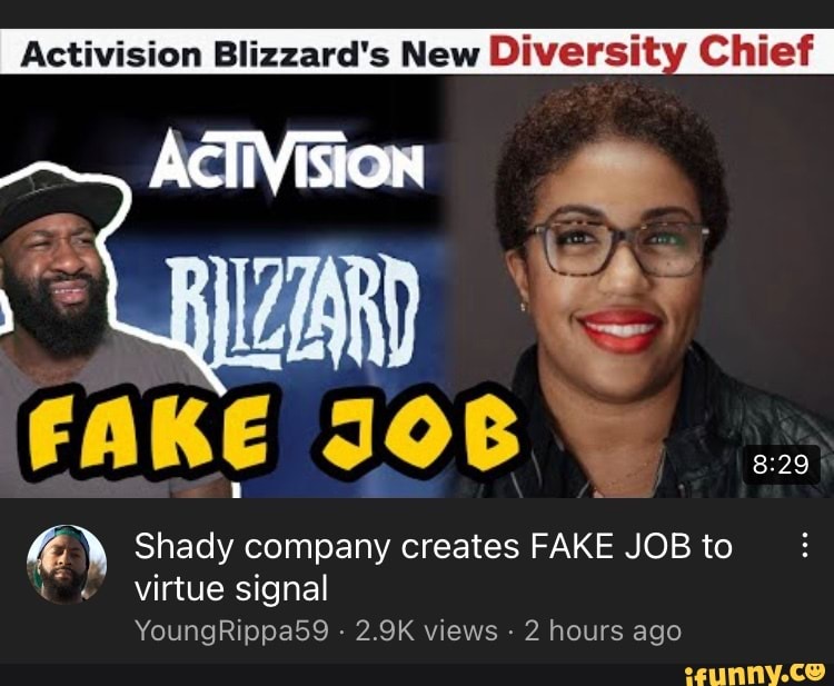 Activision Blizzard's New Diversity Chief Shady Company Creates FAKE