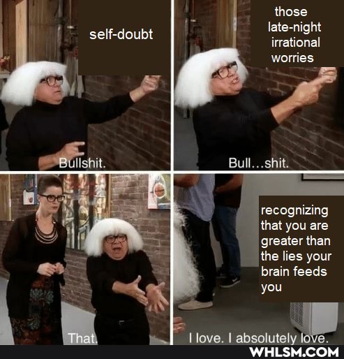 those late-night irrational worries
self-doubt
Bull...
recognizing that you are greater than the lies your brain feeds
you