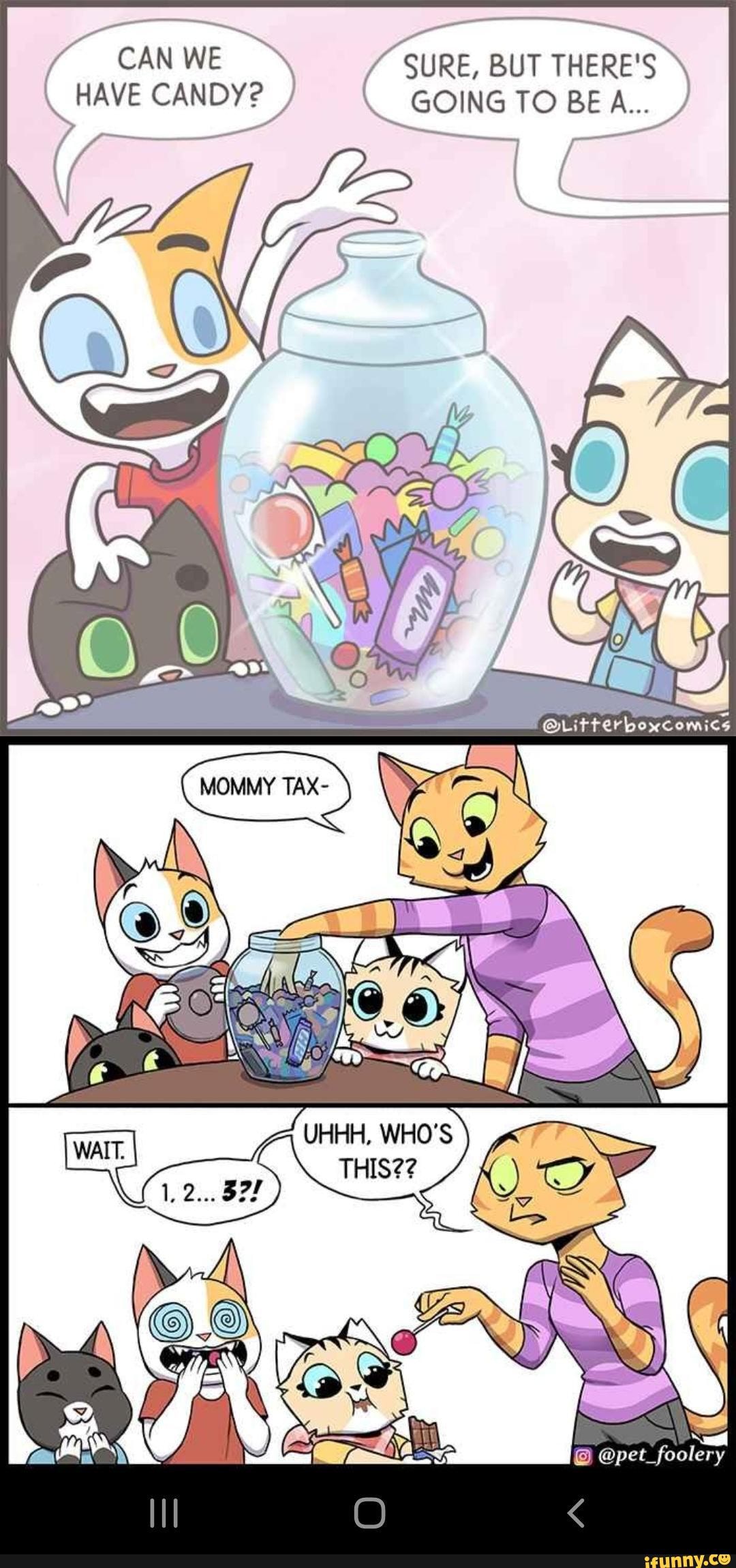 New crossover with pixie and brutus and litter box comics - CAN WE SURE,  BUT THERE'S HAVE CANDY? GOING TO BE A... UHHH, WHO'S THIS?? @ @pet_foolery  - iFunny Brazil