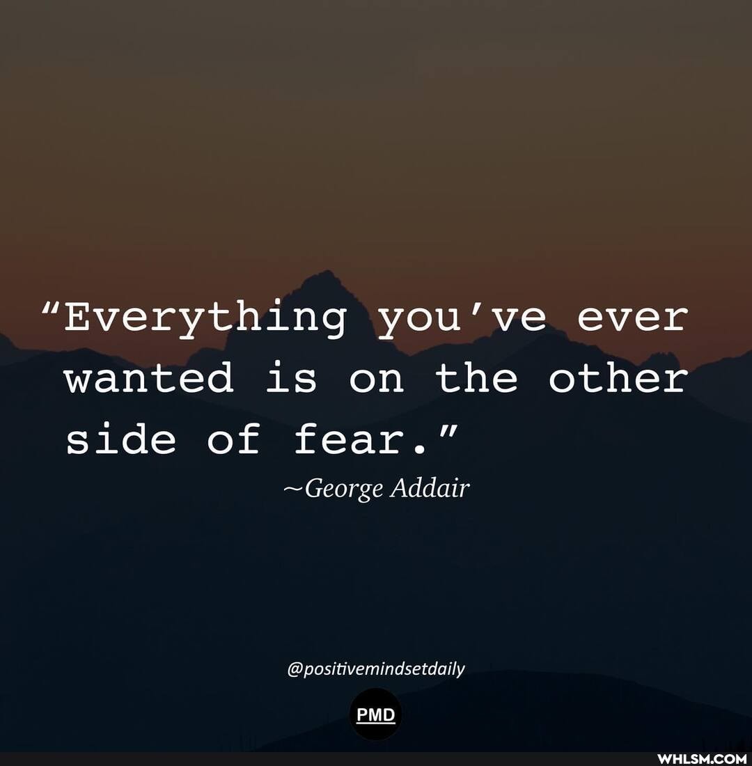 "Everything you've ever wanted is on the other
side of fear."
~George Addair
@positivemindsetdaily
PMD