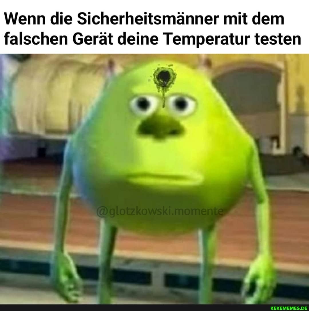 Wenn die Sicherheitsmänner mit dem
falschen Gerät deine Temperatur testen
