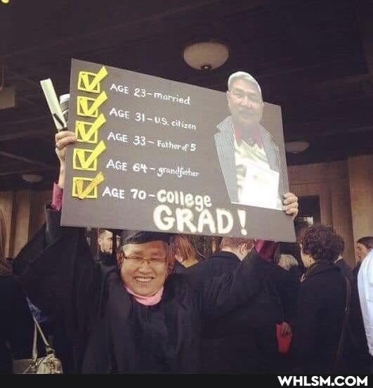 AgE 70- Coliege
GRAD!