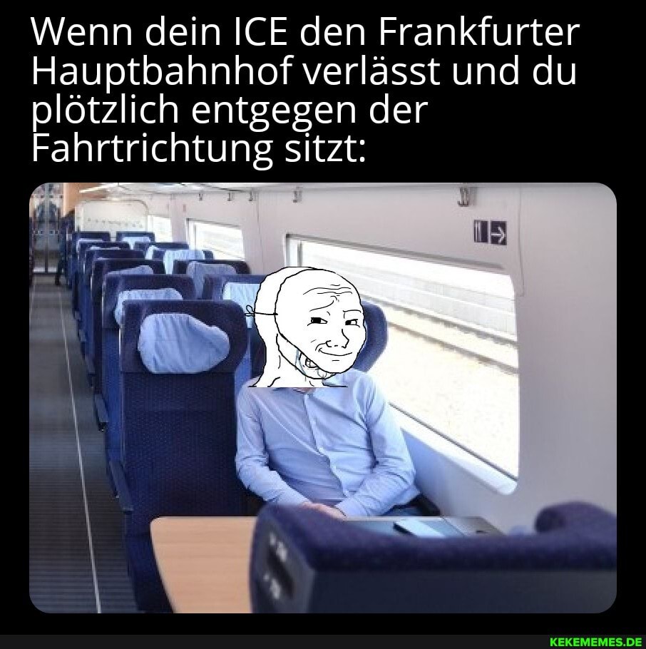 Wenn dein ICE den Frankfurter Hauptbahnhof verlässt und du plötzlich entgegen 