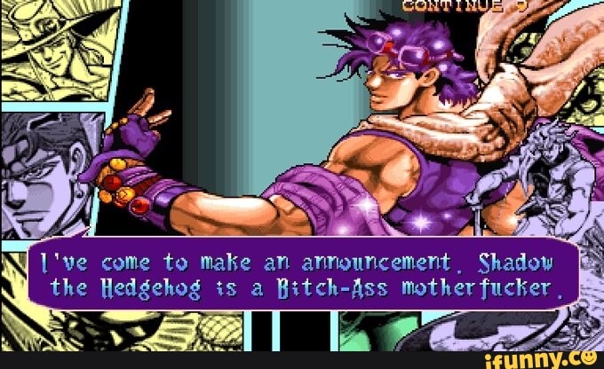 Y I've come to make an announcement Shadow
the Hedgehog is a Bitch-Ass motherfucker