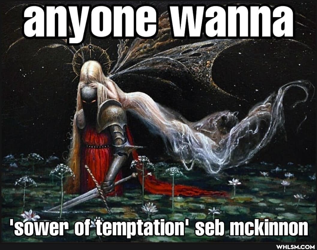 anyone wanna
'sower of temptation' seb mckinnon