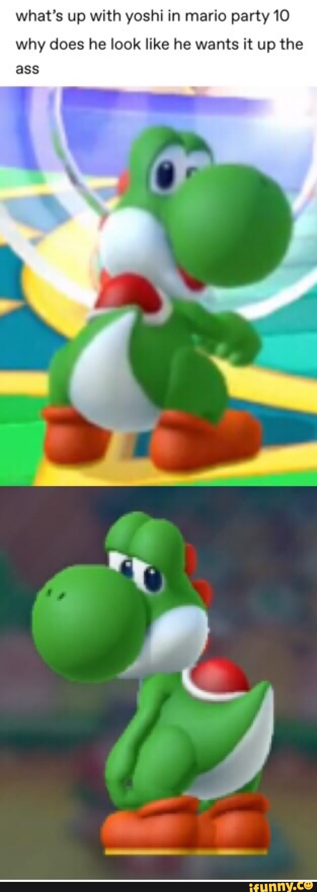 What's up with yoshi in mario party 10 why does he look like he wants ...