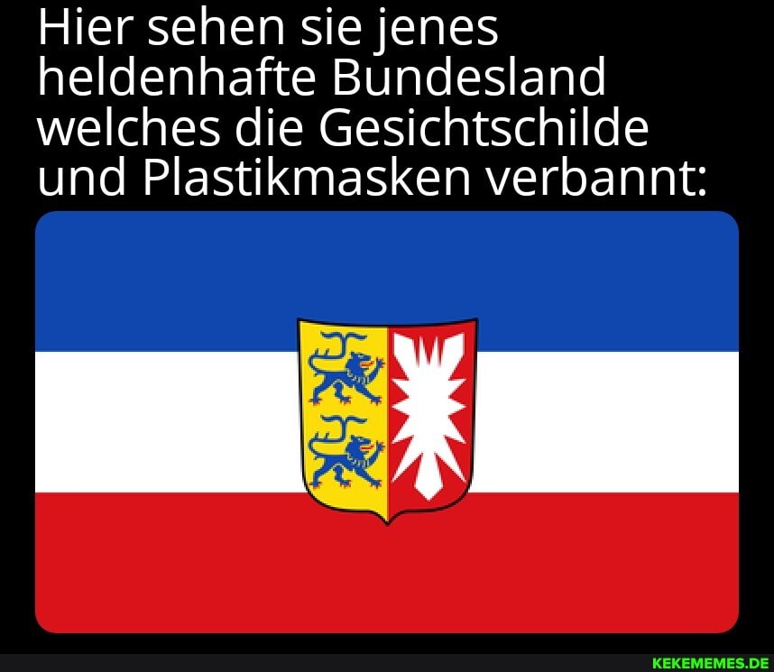 Hier sehen sie jenes heldenhafte Bundesland welches die Gesichtschilde und Plastikmasken verbannt: