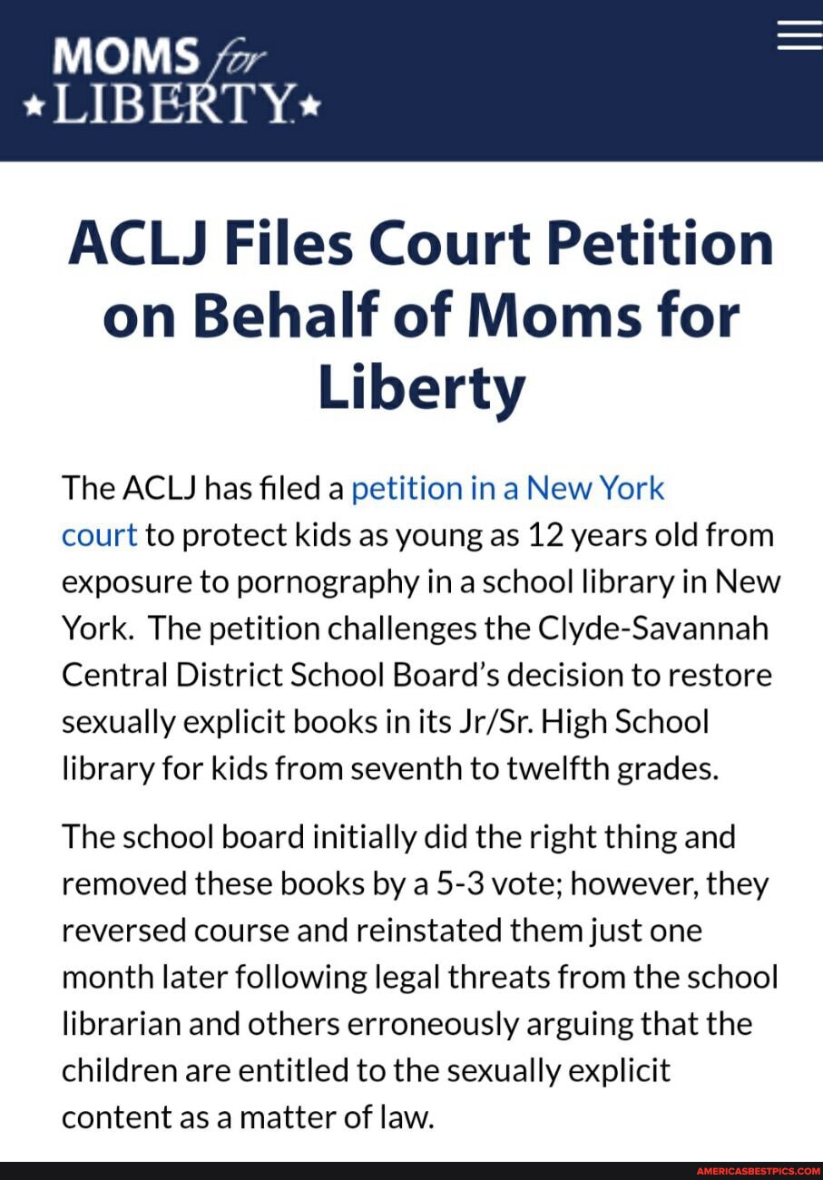 MOMS * LIBERTY* ACLJ Files Court Petition on Behalf of Moms for Liberty