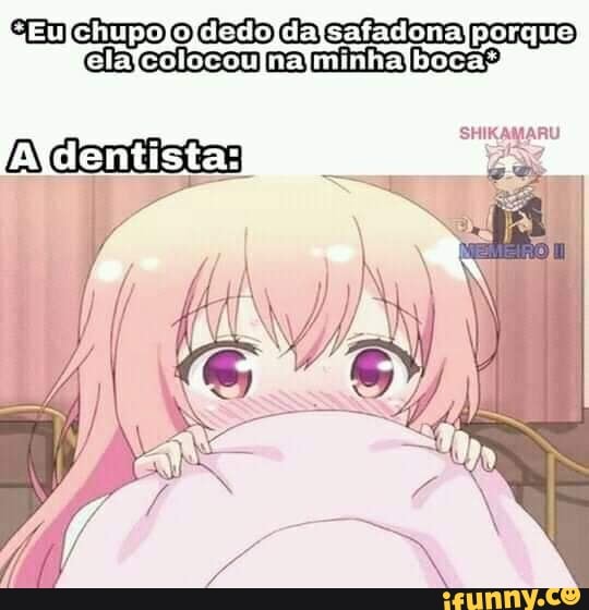 "EM Cirpo o dedo Ca esfcma porpo felafcolocouJnalminhalbocas)