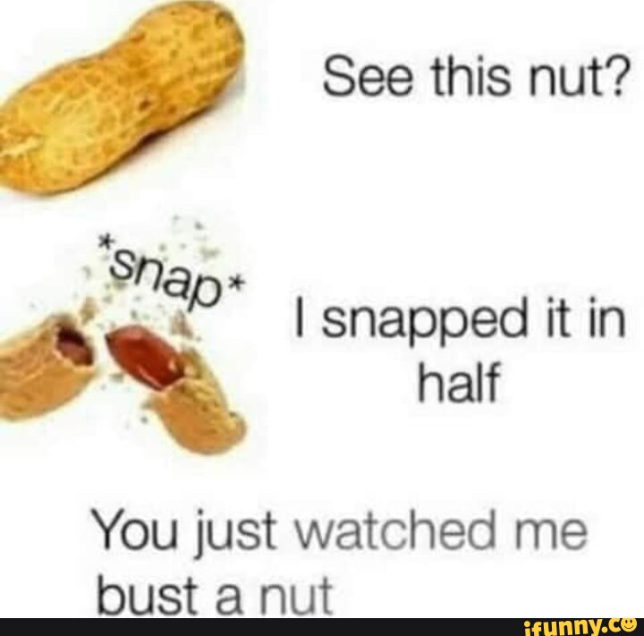 See This Nut I Snapped It In Half You Just Watched Me Bust A Nut Ifunny 