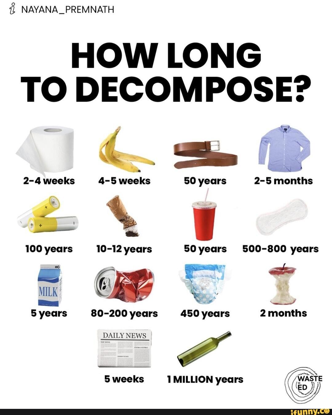 Did it take long time. How long does it take to decompose. How long does it take for Garbage to decompose. Decompose Garbage. Decompose перевод.