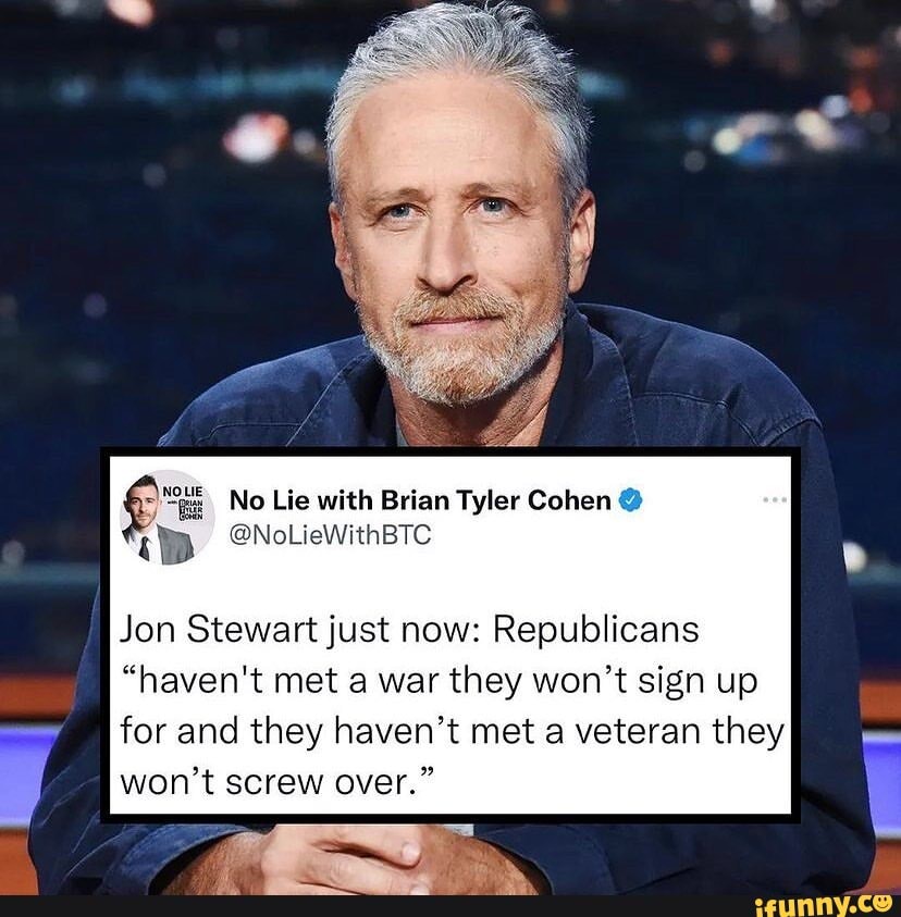 No Lie with Brian Tyler Cohen Jon Stewart just now: Republicans 