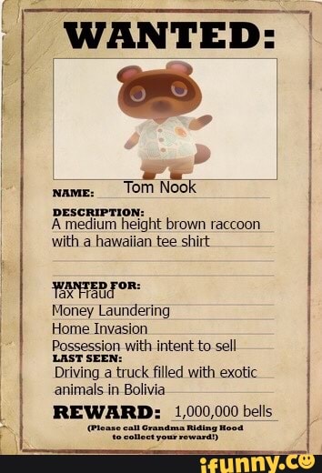 I
A medium
ight brown raccoon I with a hawaiian tee shirt
Pad
Money Laundering
I Home Invasion
I
Possession with intent to sell
I
I
RASTSEEN:
Driving a truck filled with exotic
animals in Bolivia
A REWARD: 1,000,000 bells