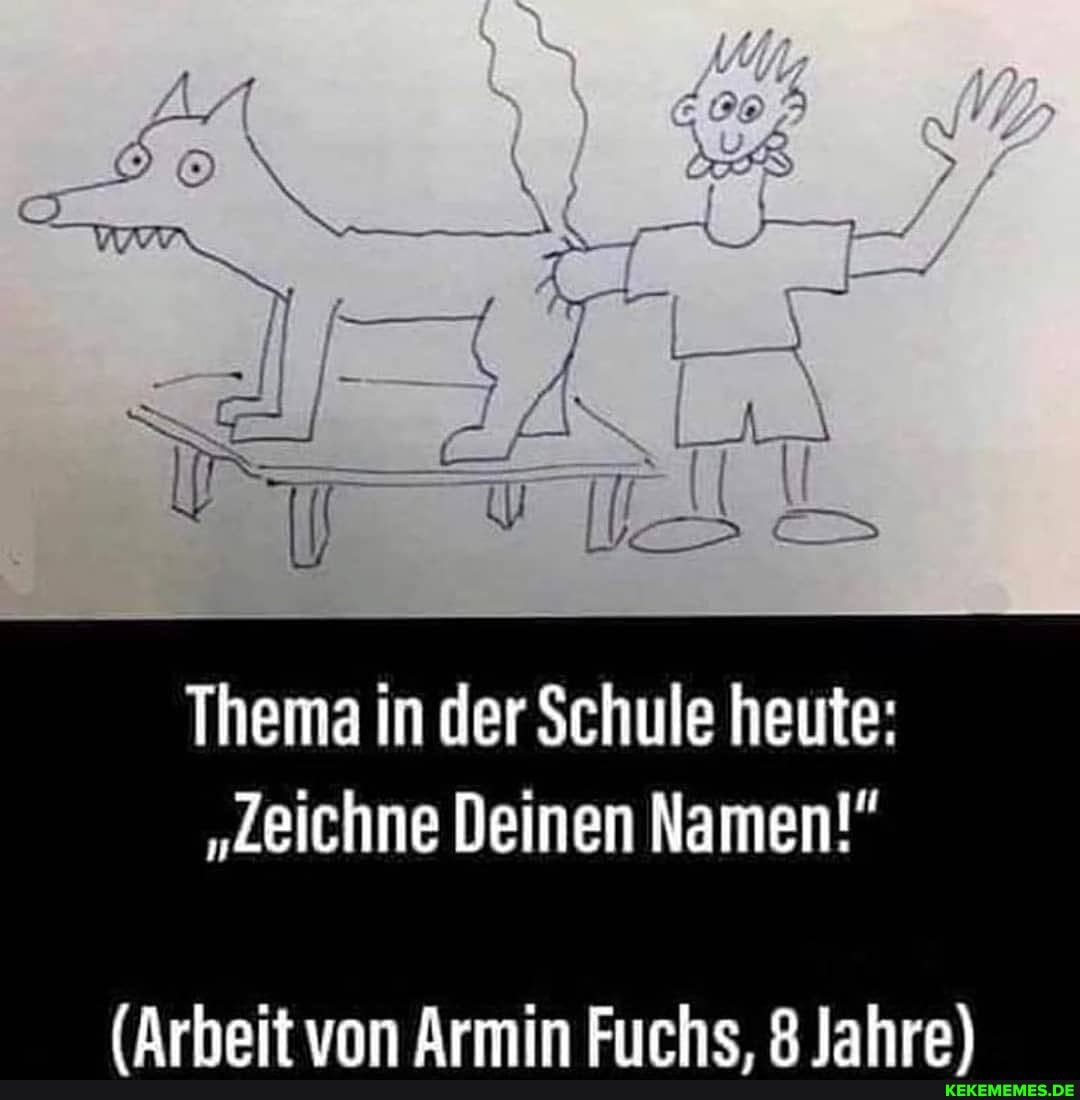 Thema in der Schule heute:
"Zeichne Deinen Namen!"
mm Azmim lahre)