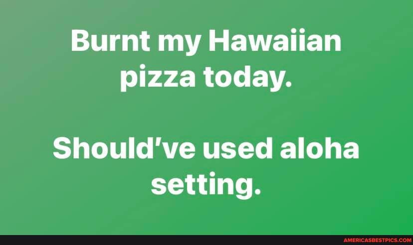 Burnt my Hawaiian pizza today.
Should've used aloha setting.