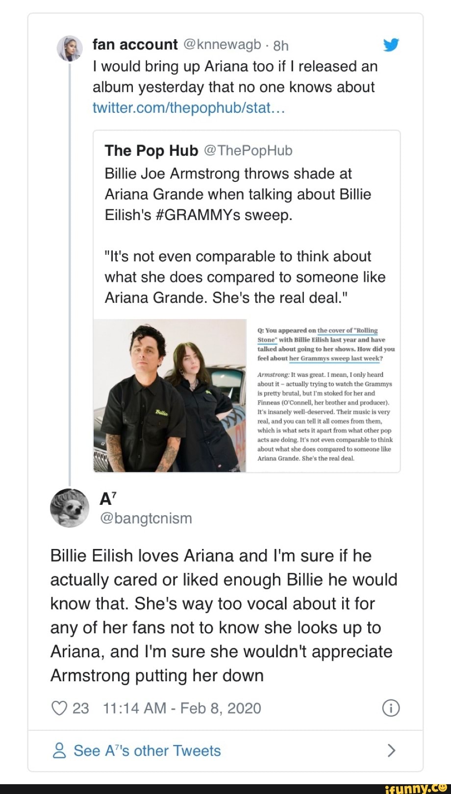 C Fan Account Knnewagb 8h E A I Would Bring Up Ariana Too If I Released