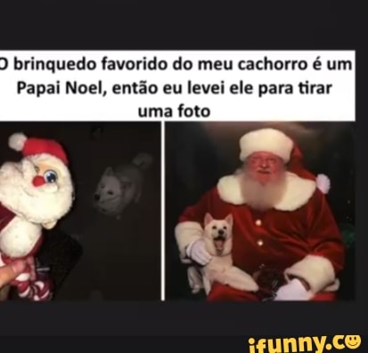 brinquedo favorido do meu cachorro é um
Papai Noel, então eu levei ele para tirar uma foto