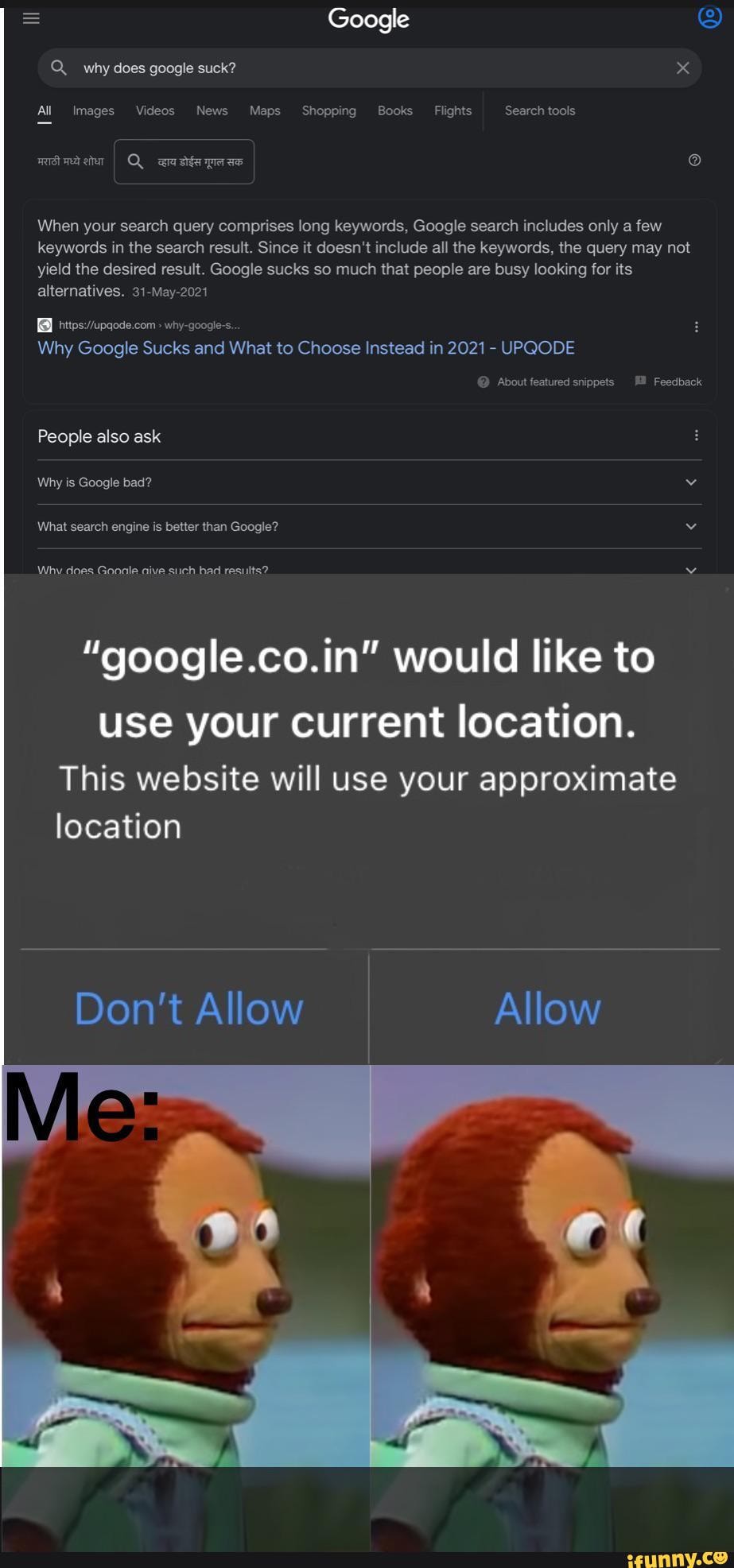 Google q why does google suck x all images videos news maps
